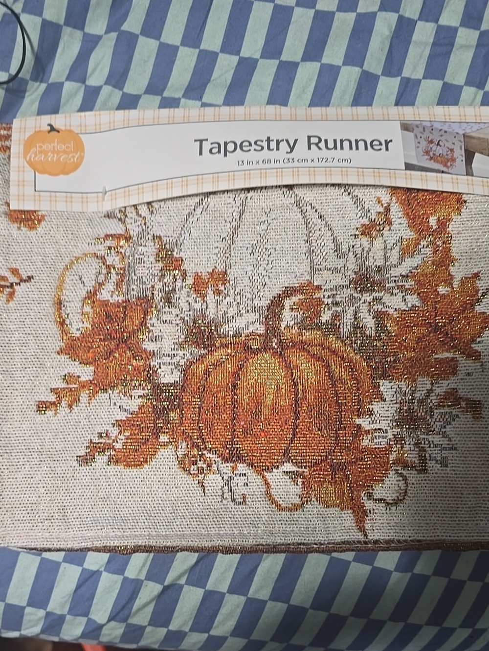 ❤️10/$30 New Tapestry Pumpkin Runner Fall Harvest